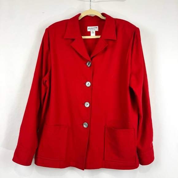 Vintage Pendleton Women’s XL 49er Lightweight Jacket RARE Red 100% Virgin Wool - Picture 2 of 9